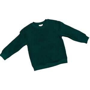 Cat & Jack Kids' Dark Green Micro Fleece Crewneck Sweatshirt - Size XS - NWT
